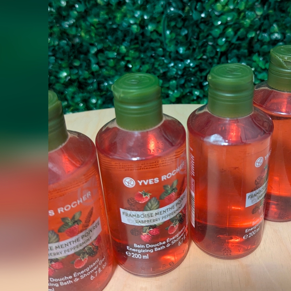 4X Yves Rocher Raspberry Peppermint Bath Shower Gel, 6.7oz - Picture 2 of 5
